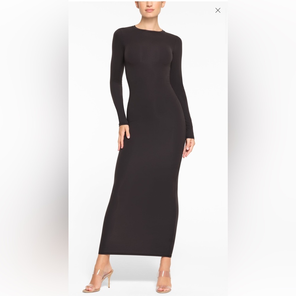 SKIMS Fits Everybody Crew Neck Long Sleeve Dress